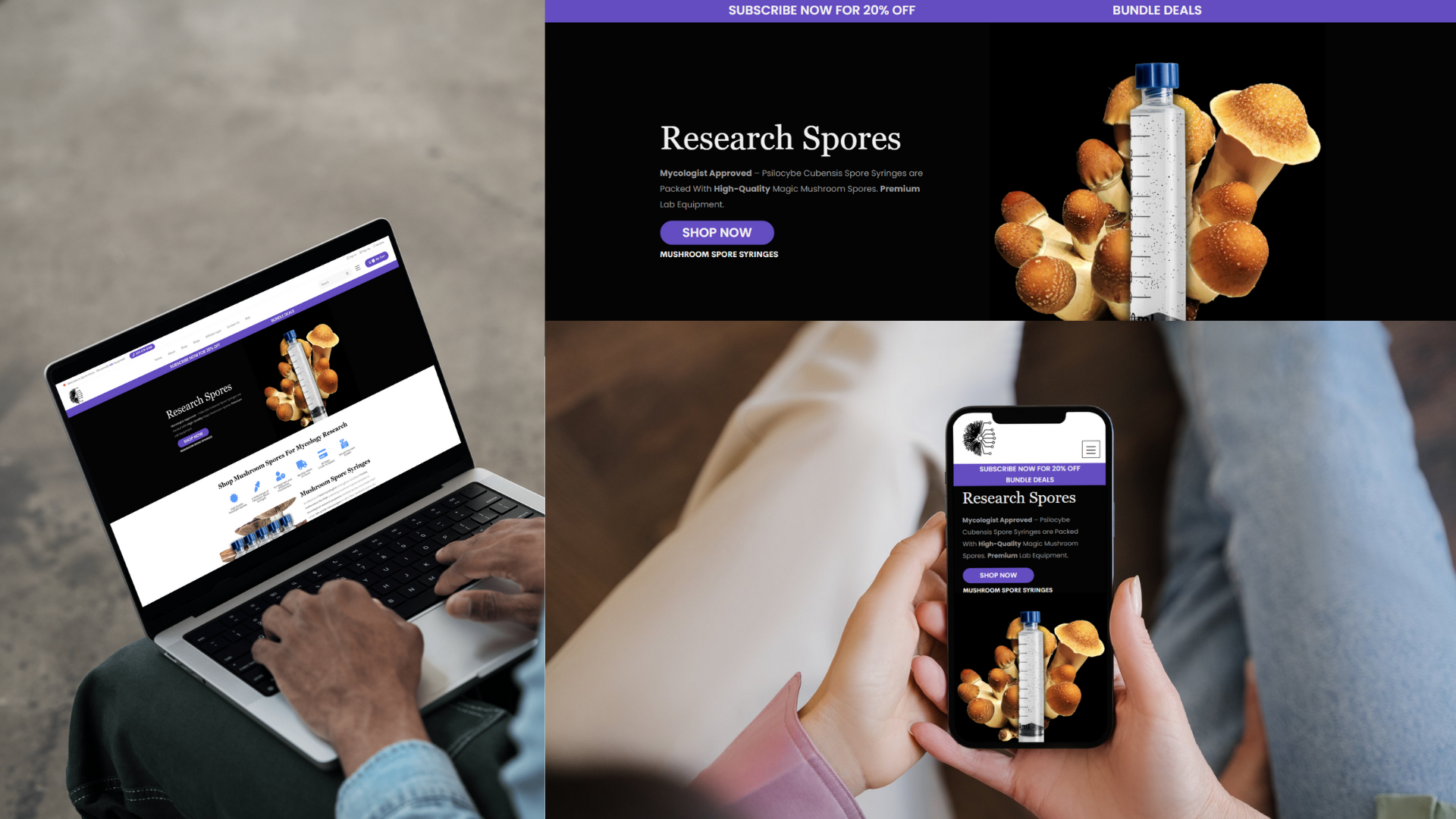 Lab Link Supply storefront shown on laptop and mobile mockups