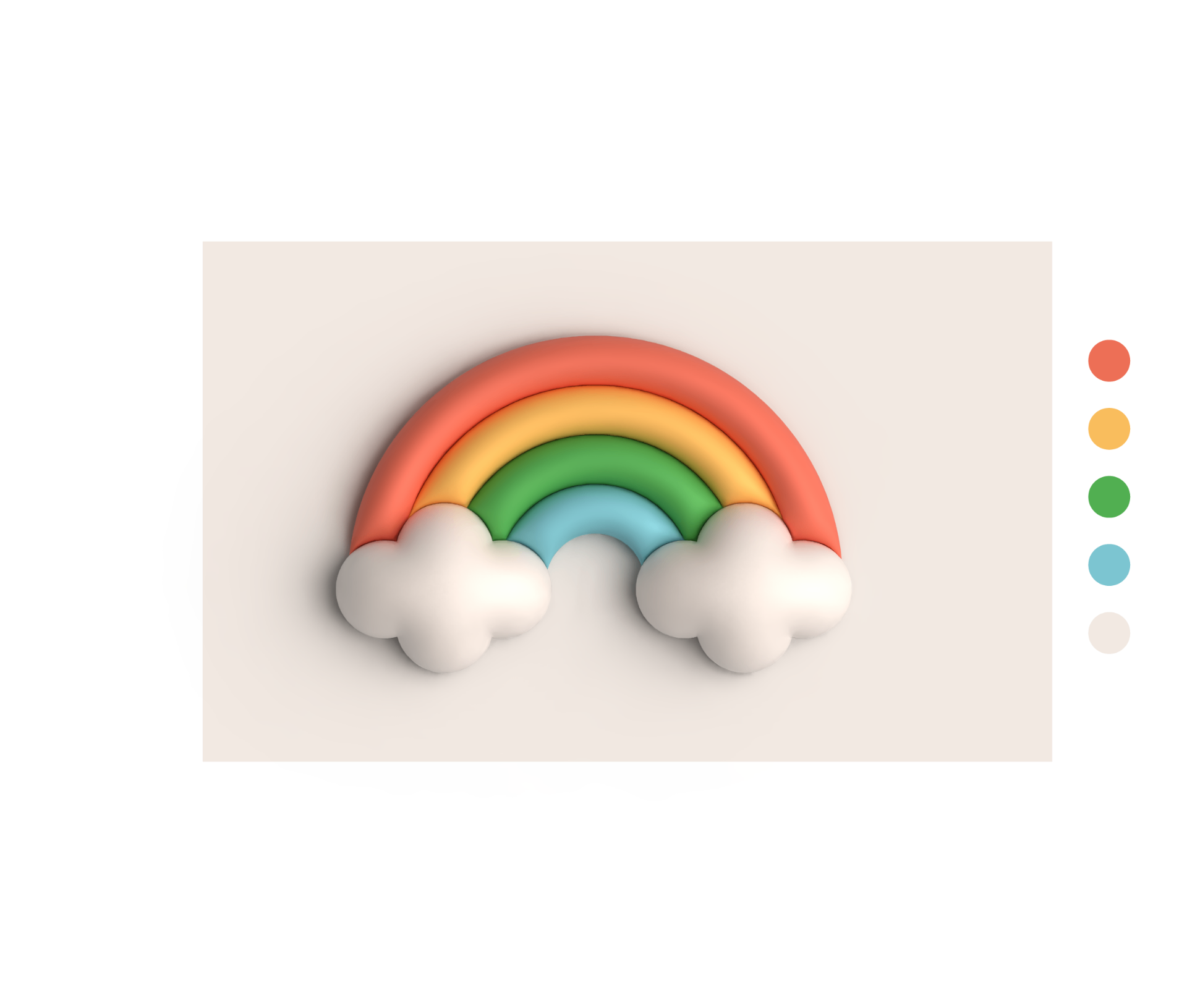 3D rainbow study with cloud forms